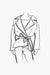 Mikado Silk Notch Collar Jacket - sketch