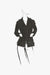 Black Tweed Lightweight Long Jacket with Notch Collar - sketch