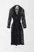 Lace Notch Collar Swing Coat - Black (Belted Front)