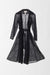 Chantilly Lace Notch Collar Swing Coat - Black (Front)