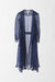 Silk Organza Notch Collar Swing Coat - Midnight Blue (Front)
