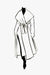 Cashmere Wrap Shawl Collar Duster Coat with Side Slits -Sketch