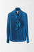 44 / Ocean Blue / Hammered silk, Front tie V chemise