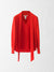44 / Scarlet Red / Hammered silk, Front tie V chemise