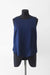 38 / Midnight Blue / Silk Satin Back Pleated Top with Round Neck