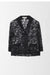 34 / Black / Lace, Notch collar loungewear top