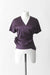 34 / Deep Purple / Silk satin, Front V Wrap top