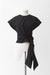 34 / Black / Cotton, Back V wrap top