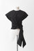 Cotton Wrap Top with V Back - black - front