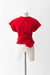 34 / Scarlet Red / Cotton, Back V wrap top
