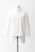 Cotton Classic Collared Shirt with 3/4 Sleeves - white - front