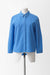Cotton Classic Collared Shirt with 3/4 Sleeves - cornflower blue - front