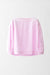 34/36 / Bubble Gum Pink / Cotton, Popover blouse puffy sleeves