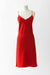 34 / Scarlet Red / Silk Slip Dress, Midi