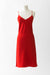 Silk Loungewear Short Slip Dress - scarlet red - front