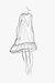 White Linen Trapeze Sleeveless Dress with a Crewneck - sketch
