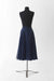 Silk Chiffon Three-Layer Midi-Length Skirt - midnight blue - front