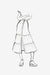 Cotton Three-Tier Skirt with Front Placket - sketch